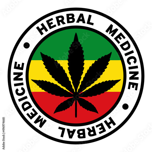 Round Herbal Medicine Rasta Marijuana Flag Clipart