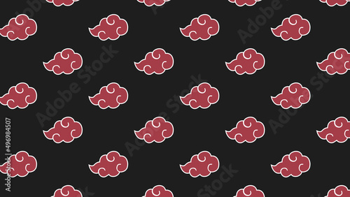 Red Cloud Pattern Background. Design Perfect For Clothing, Textile, Pillow, Fabric, Print and more