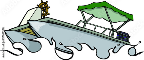 pontoon boat with waves | lake boat 
