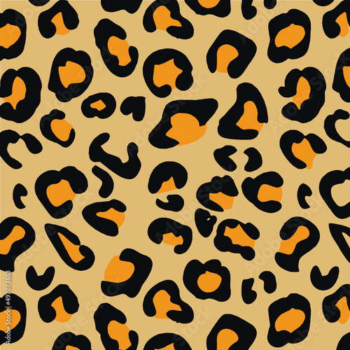 leopard orange color stripe repeated seamless black pattern texture for background