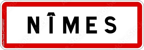 Panneau entrée ville agglomération Nîmes / Town entrance sign Nîmes