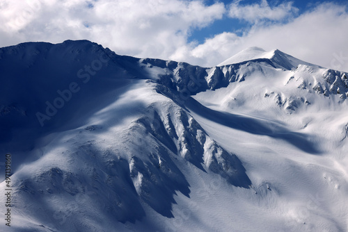 Winter landscape in the Transylvanian Alps - Fagaras Mountains, Romania, Europe 
