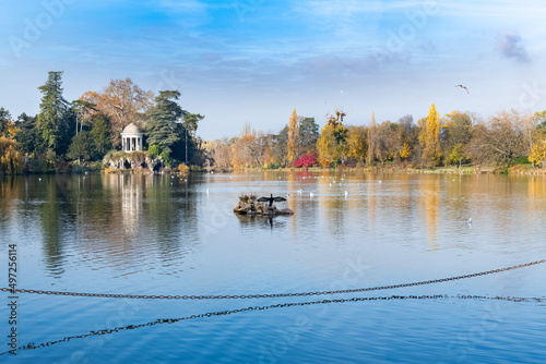 Vincennes, the temple of love on the Daumesnil lake 