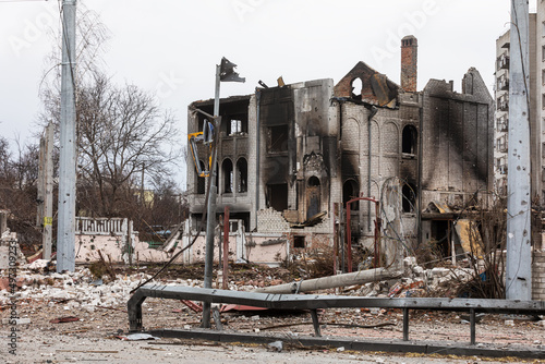 War in Ukraine. Streets of Chernihiv