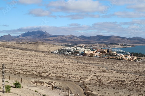 Widok na miasteczko Costa Calma, Fuerteventura, Wyspy Kanaryjskie