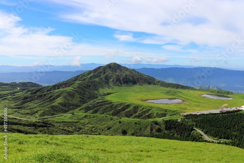 阿蘇 烏帽子岳と草千里