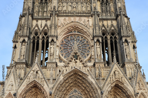 Reims Cathedral, a Roman Catholic cathedral in the French city of the same name, the archiepiscopal see of the Archdiocese of Reims