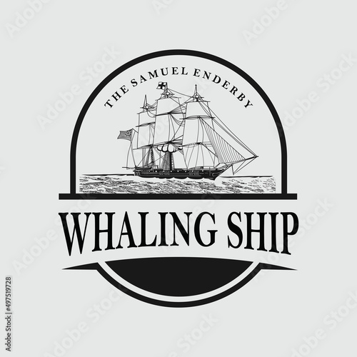 Whaling ship vector illustration already for your brand and or logo business