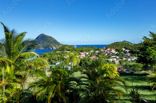 Village on the island of Terre-de-Bas, Iles des Saintes, Les Saintes, Guadeloupe, Lesser Antilles, Caribbean.