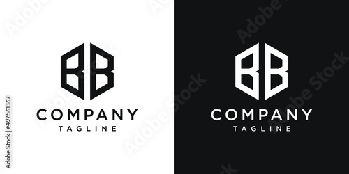 Creative Letter BB Monogram Logo Design Icon Template White and Black Background