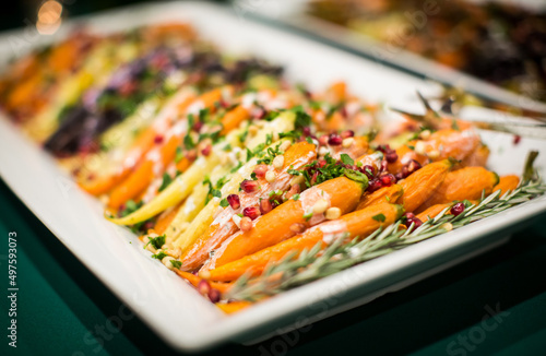 Closeup shot of a gourmet vegetable dish at a country club in New Jersey