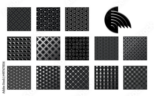 Chrysler Pattern Set - A set of unique abstract patterns created from the motif named Chrysler