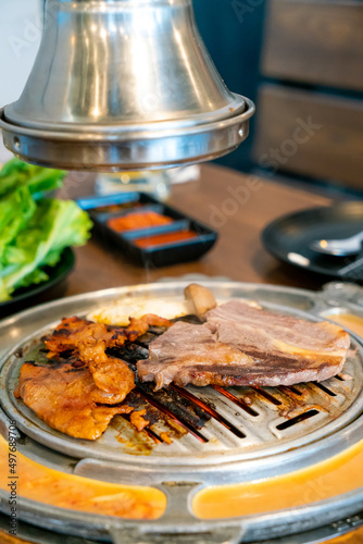 grilled meat in Korean style or Korean BBQ