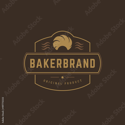 Bakery shop logo template. Vector object and icons for pastry food label or badge, bakery food logotype design, emblems graphics.