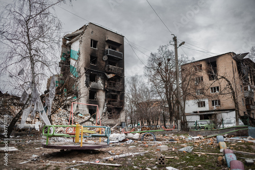 Destroyed house in Borodianka