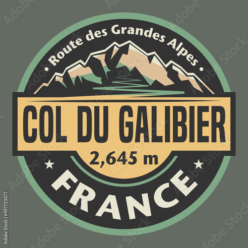 Emblem with the name of Col du Galibier