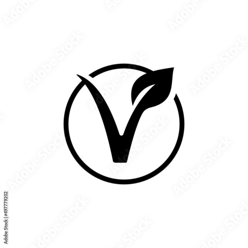 Vegan simple flat icon vector