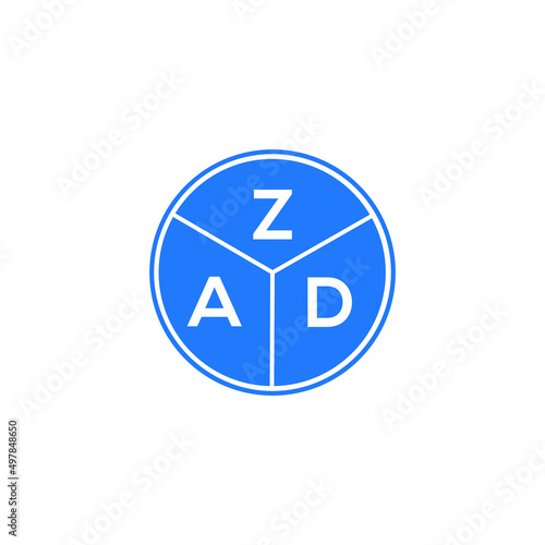 ZAD letter logo design on white background. ZAD creative circle letter logo concept. ZAD letter design. 