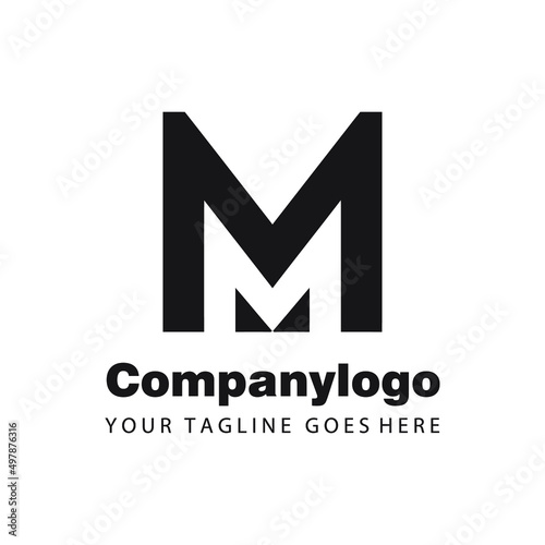 double letter m for company logo template