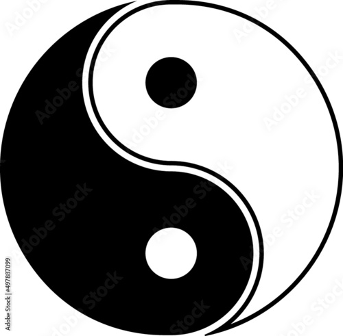 Yin yang Daoism symbol. Yin-yang vector icon isolated