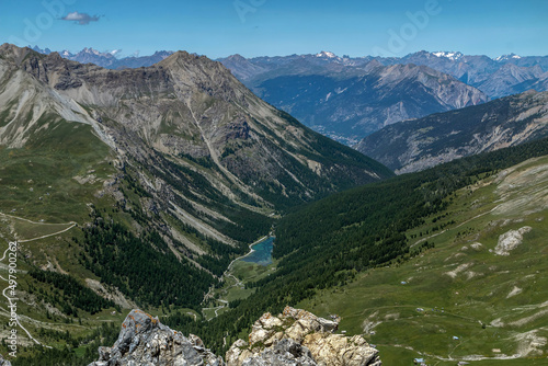 Lac de l' Orceyrette , Paysage du Massif du Briançonnais en été , Hautes-Alpes , France