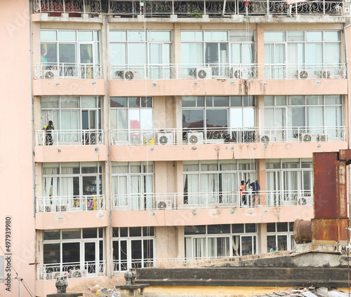 Conakry, guinÃ©e - 2016-08-13 - residential buildings, View of the city of conakry with densely packed residential homes and buildings