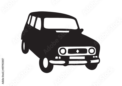 illustration of vintage car