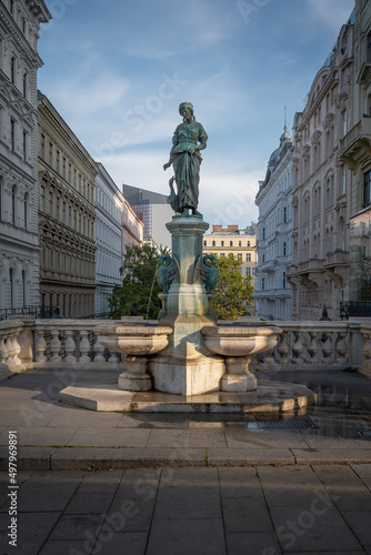 Goose Girl Fountain (Gansemadchenbrunnen) created by Anton Paul Wagner in 1886 - Vienna, Austria