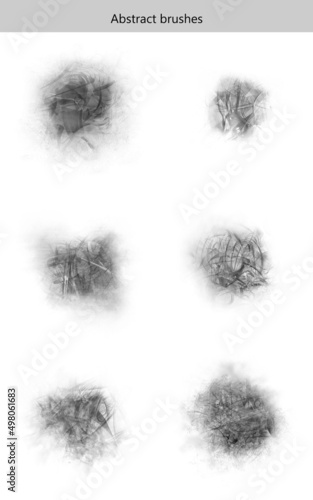 Abstract isolated brush stroke. Dirty artistic design elements isolated on white background.