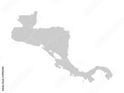 Map of Central America with countries and borders.
