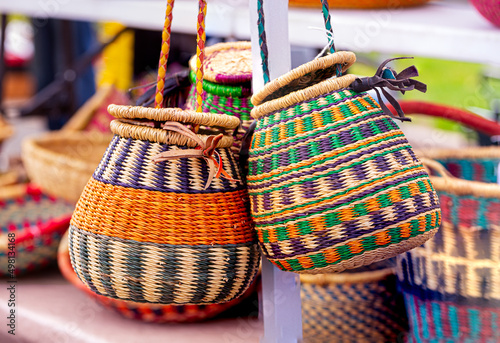 West African Baskets at a Local Outdoor Market