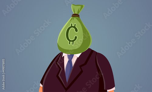 Businessman Involved in Cryptocurrency Enriching Scam Vector Cartoon Illustration