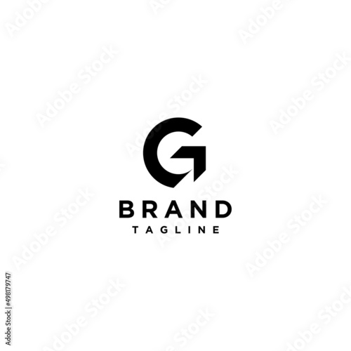 Letter G with Arrow Logo Design. Simple letter G logo design with an arrow on the side pointing up.