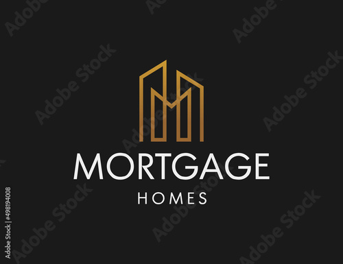 Initial letter M building real estate logo template
