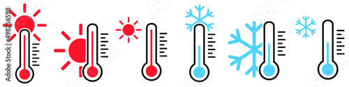 Cold and hot icon vector. temperature illustration sign. thermometer symbol. heat logo.