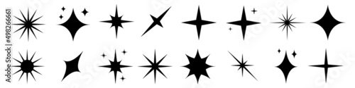 Sparkle vector icons set. Shine symbol illustration. star sign collection.