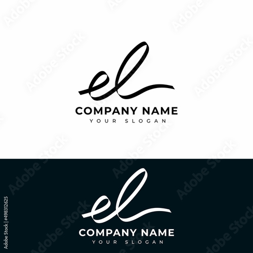 El Initial signature logo vector design