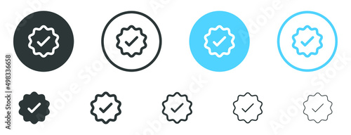 medal award icon, certificate badge with seal ribbon with check mark icons - certified prize icon checkmark symbol. Quality certify in filled, thin line, outline and stroke for apps and website 