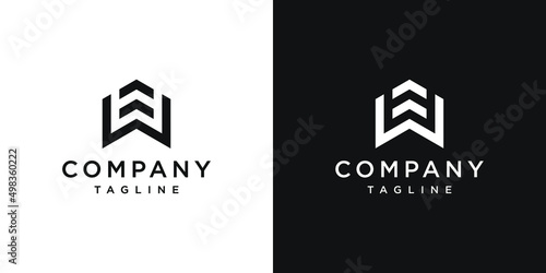 Creative Letter W Monogram Logo Design Icon Template White and Black Background
