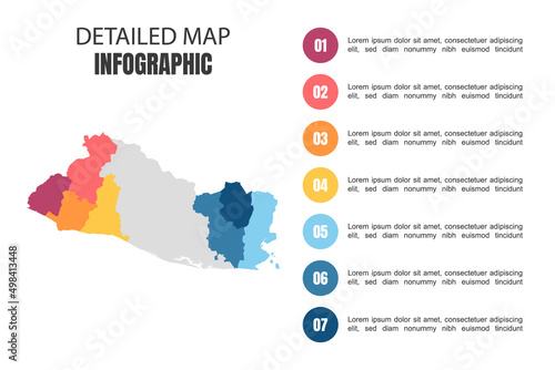 Modern Detailed Map Infographic of El Salvador