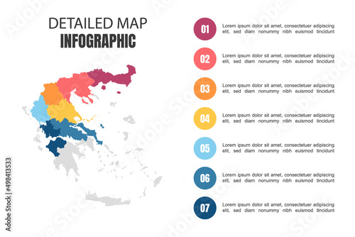 Modern Detailed Map Infographic of Greece