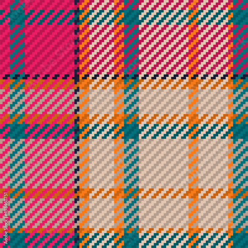 Seamless pattern of scottish tartan plaid. Repeatable background with check fabric texture. Vector backdrop striped textile print.