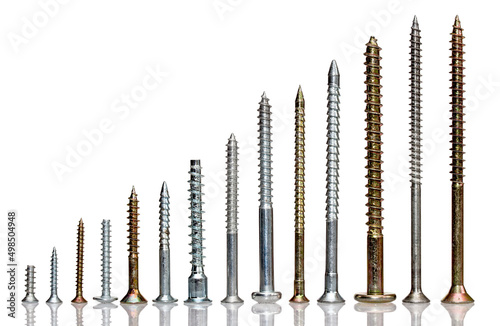 screws isolated on white background 