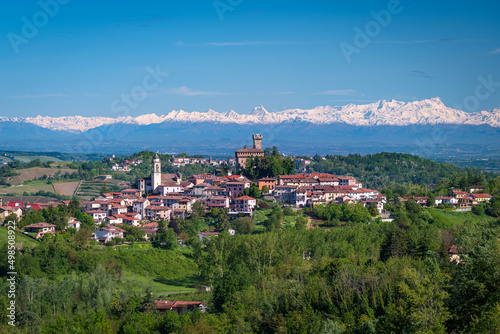 view of Trisobbio, Piedmont, Italy