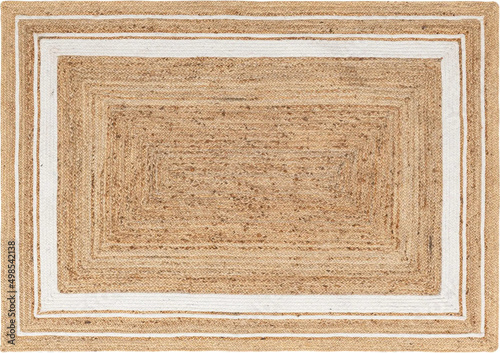 Modern geometric living room area jute rug.