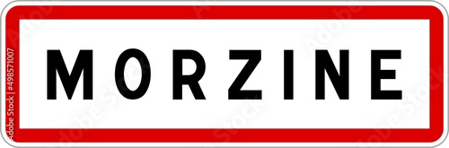Panneau entrée ville agglomération Morzine / Town entrance sign Morzine
