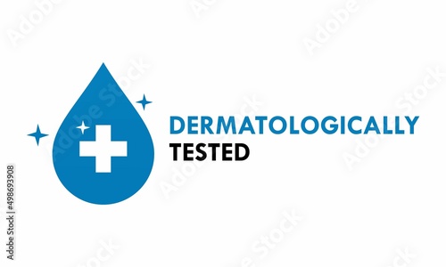 Dermatologically tested logo design template illustration