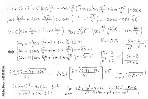 Scientific formulas and expressions. Mathematics, algebra and geometry. vector background drawn by hand.