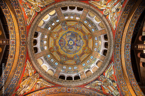 Interior of the Basilica of Saint Theresa in Lisieux, Normandy, France