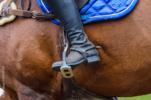 Horse riding leg spurs close-up